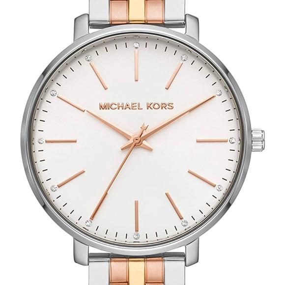 Michael Kors Tri-Tone Pyper Metal Watch - Picture 11 of 12